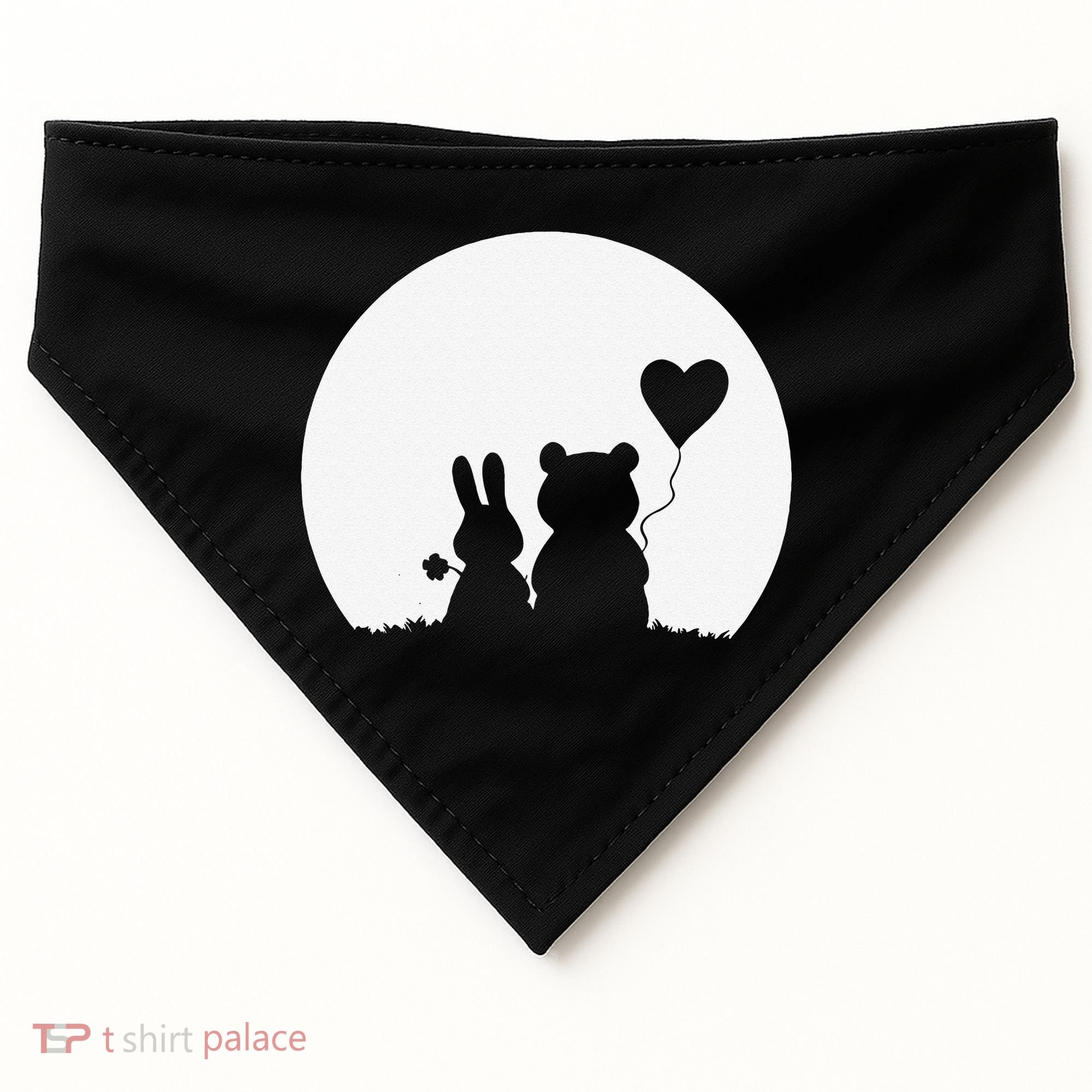 Cute Bunny Bear Love Couple Valentine's Day Rabbit Lover USA-Made Doggie Bandana