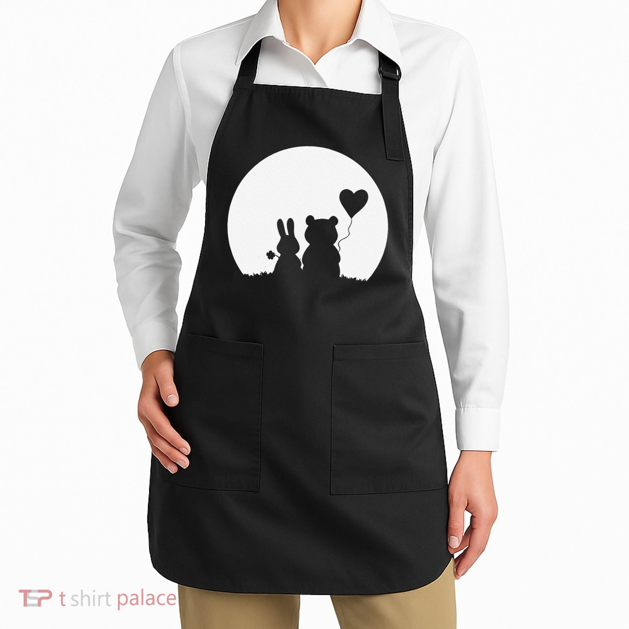 Cute Bunny Bear Love Couple Valentine's Day Rabbit Lover Apron