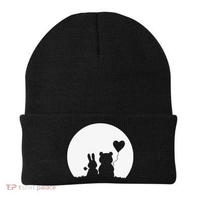 Cute Bunny Bear Love Couple Valentine's Day Rabbit Lover Beanie