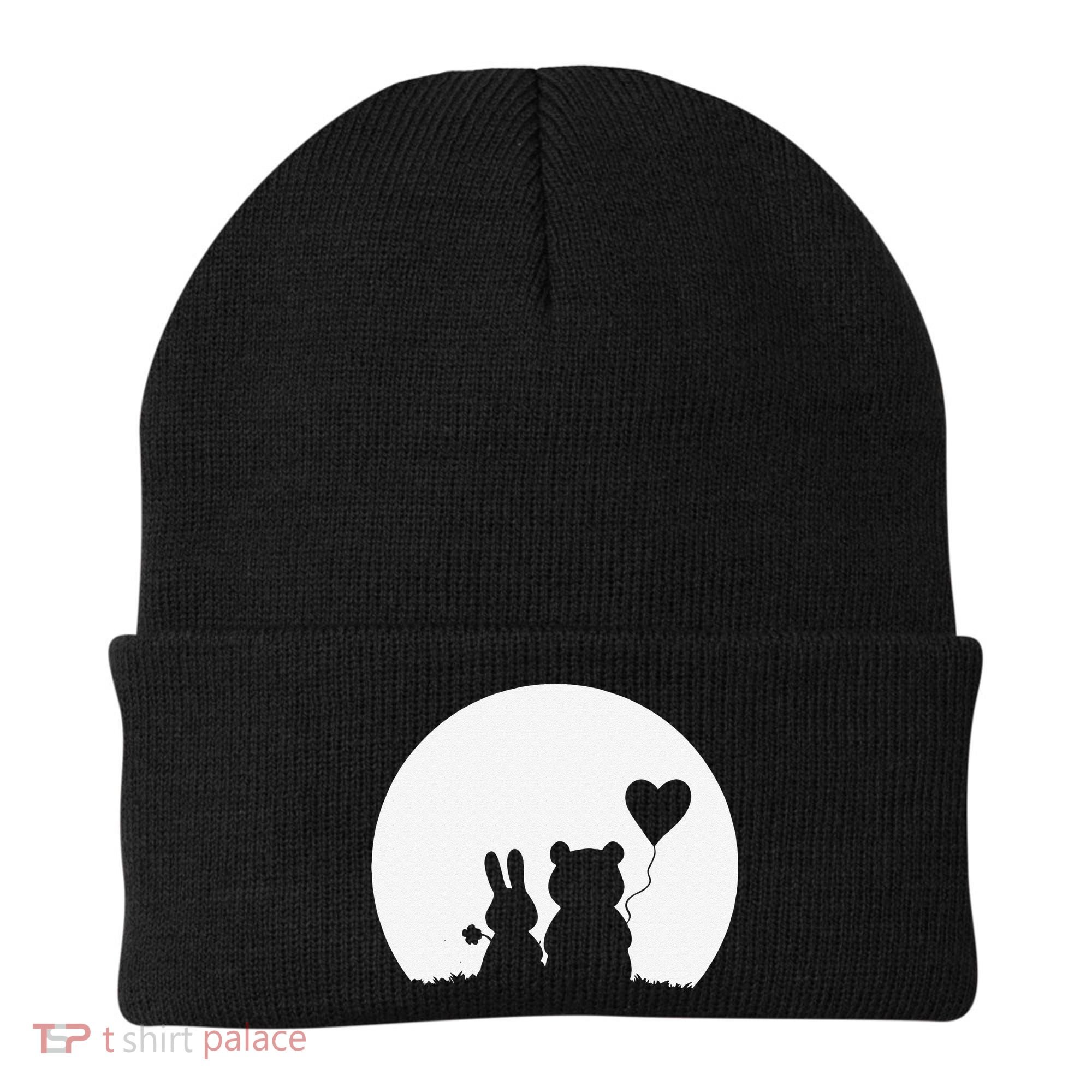 Cute Bunny Bear Love Couple Valentine's Day Rabbit Lover Beanie
