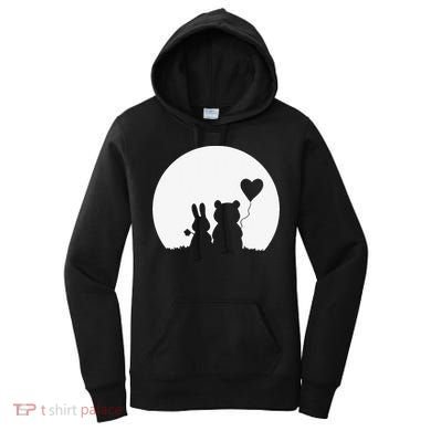 Cute Bunny Bear Love Couple Valentine's Day Rabbit Lover Women's Hoodie