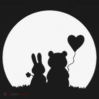 Cute Bunny Bear Love Couple Valentine's Day Rabbit Lover Women's Hoodie thumb 2