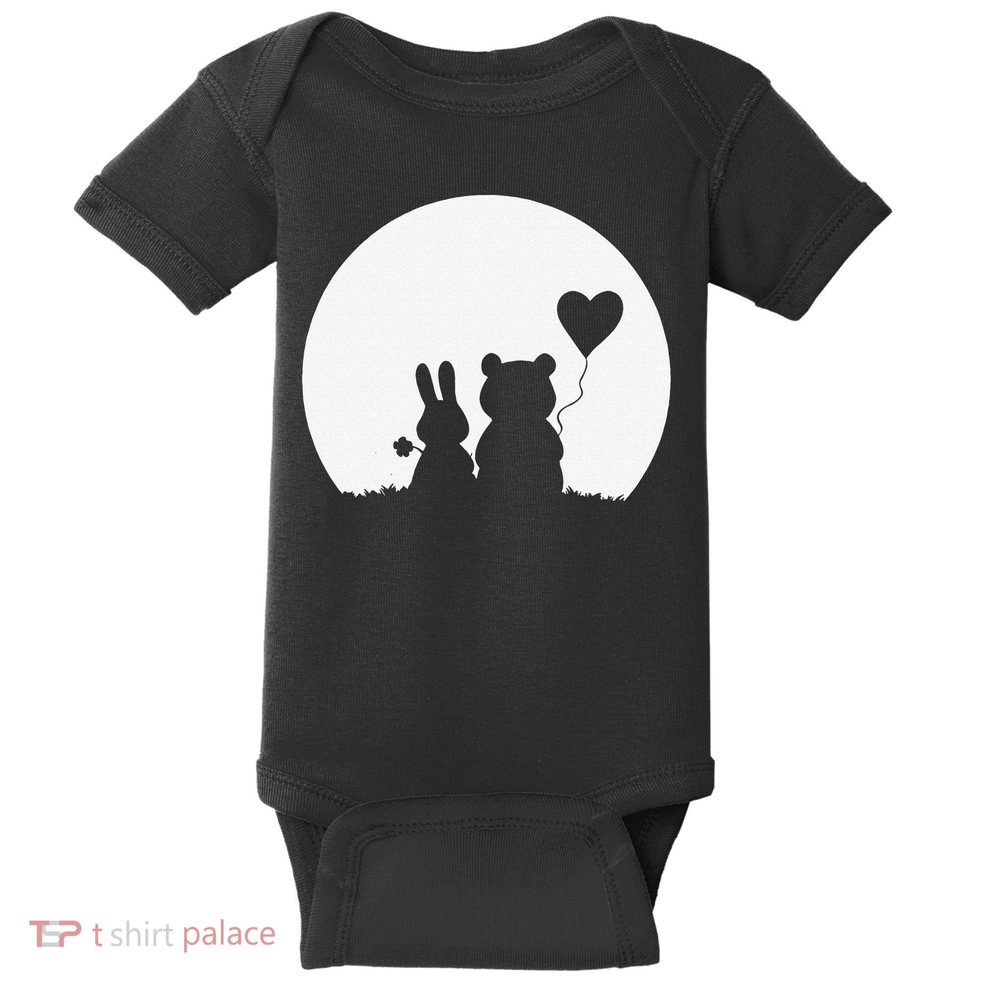 Cute Bunny Bear Love Couple Valentine's Day Rabbit Lover Baby Bodysuit