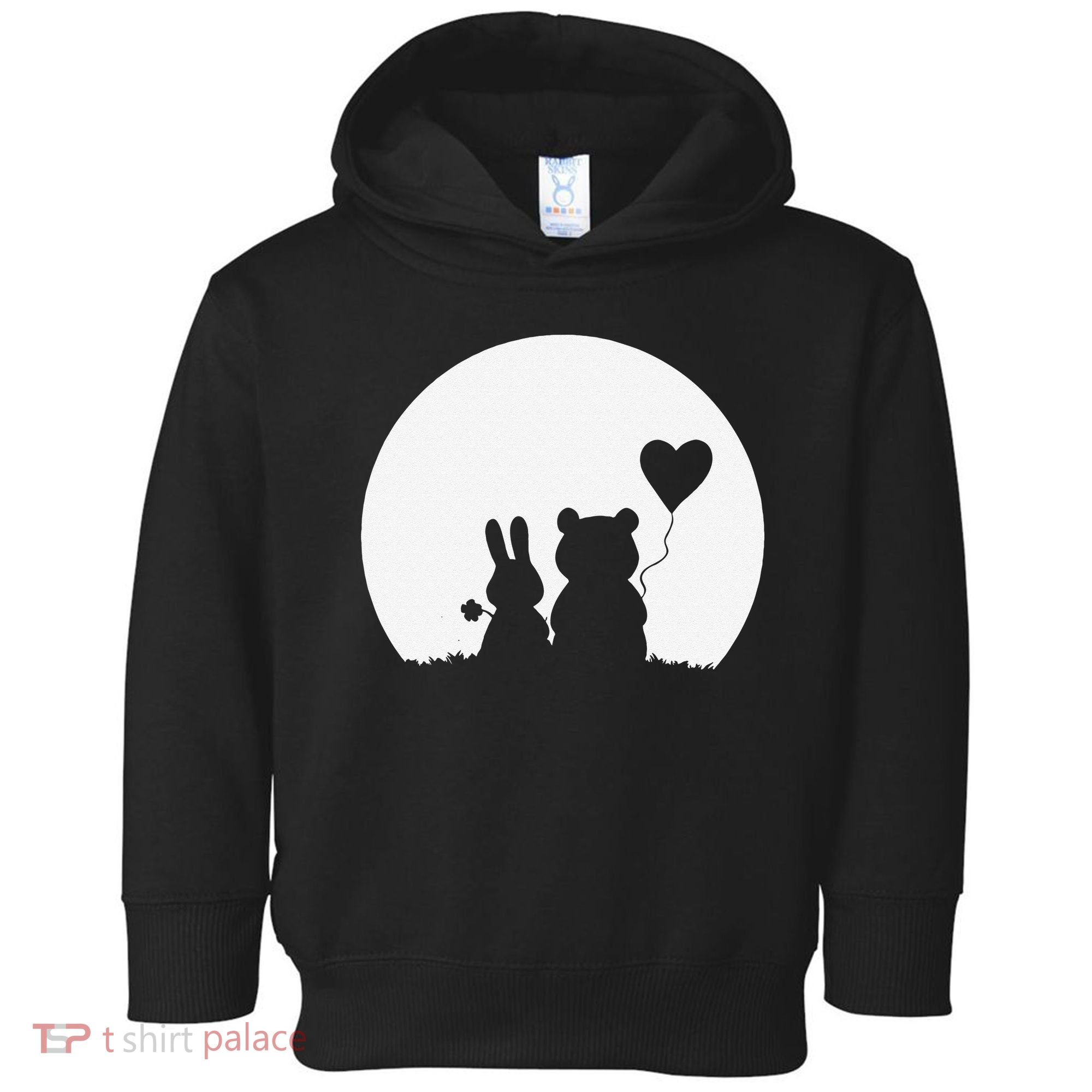 Cute Bunny Bear Love Couple Valentine's Day Rabbit Lover Toddler Hoodie