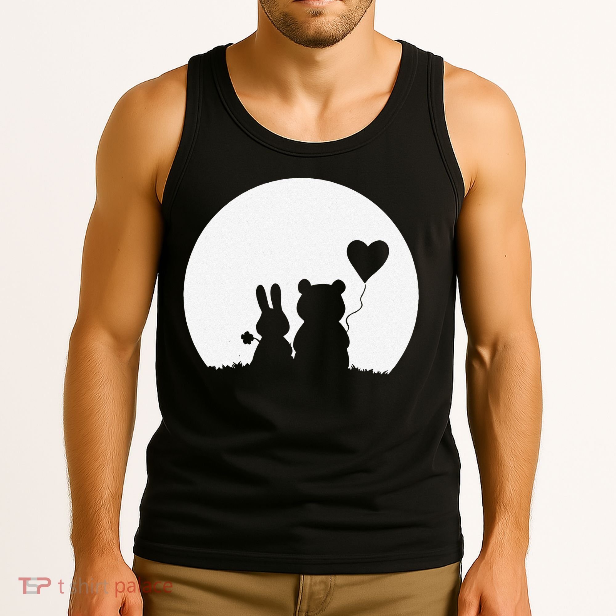 Cute Bunny Bear Love Couple Valentine's Day Rabbit Lover Tank Top