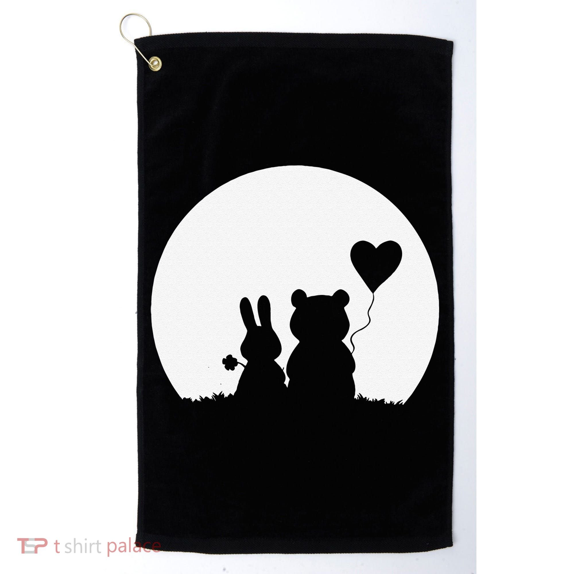 Cute Bunny Bear Love Couple Valentine's Day Rabbit Lover Golf Towel