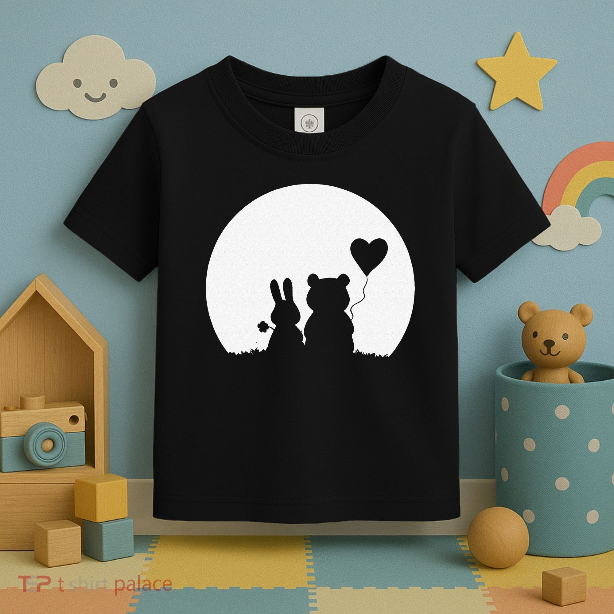 Cute Bunny Bear Love Couple Valentine's Day Rabbit Lover Toddler T-Shirt