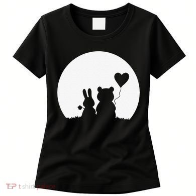 Cute Bunny Bear Love Couple Valentine's Day Rabbit Lover Women's T-Shirt