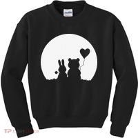 Cute Bunny Bear Love Couple Valentine's Day Rabbit Lover Kids Sweatshirt thumb 0