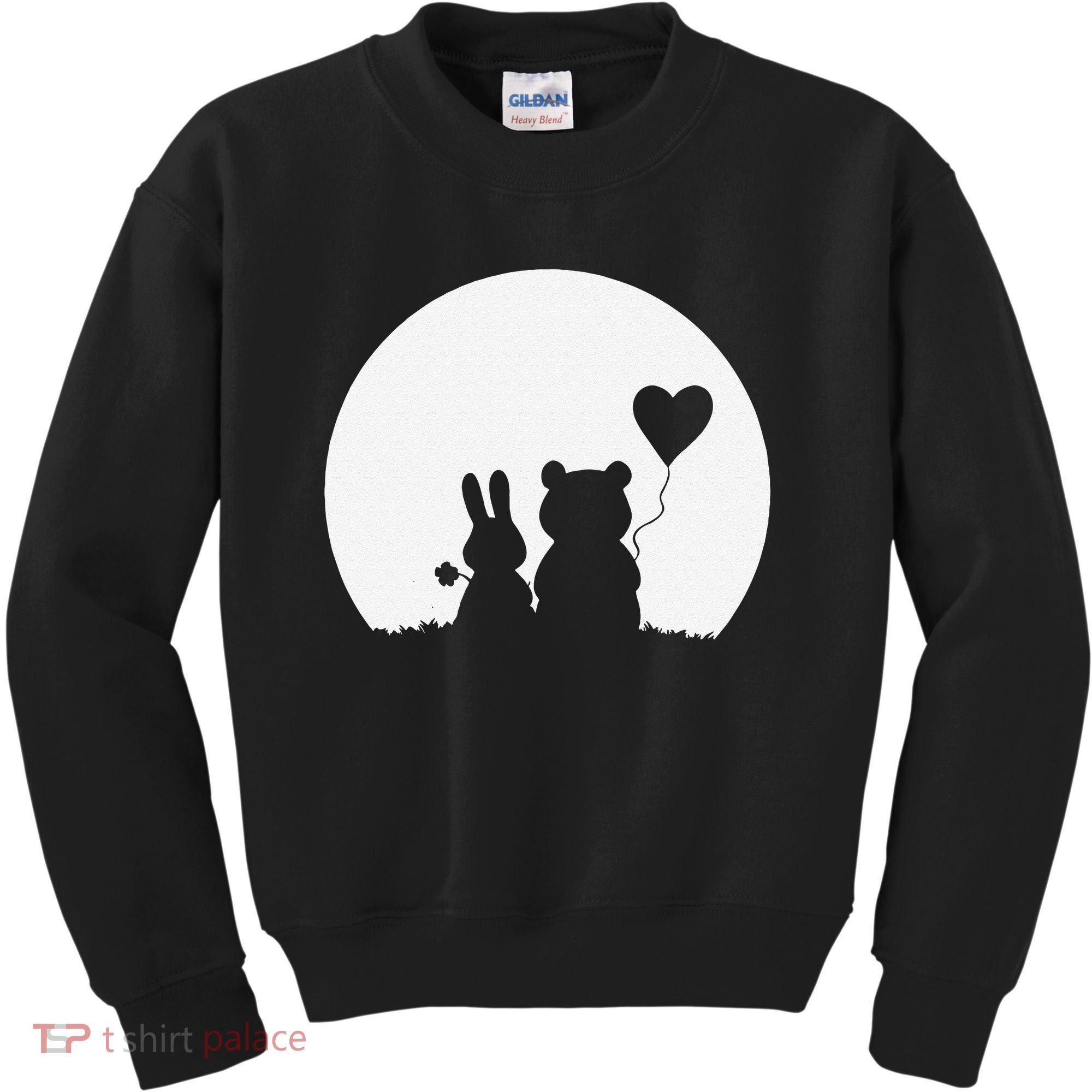 Cute Bunny Bear Love Couple Valentine's Day Rabbit Lover Kids Sweatshirt