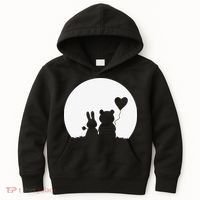 Cute Bunny Bear Love Couple Valentine's Day Rabbit Lover Kids Hoodie thumb 0