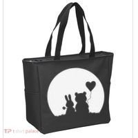 Cute Bunny Bear Love Couple Valentine's Day Rabbit Lover Tote Bag thumb 2