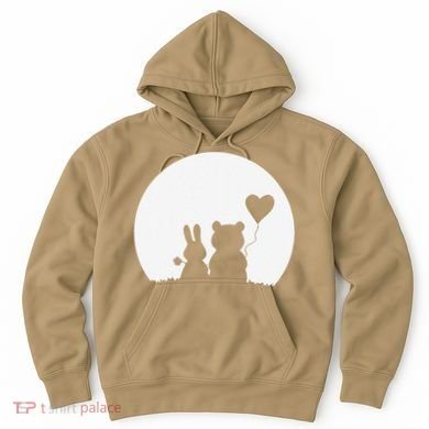 Cute Bunny Bear Love Couple Valentine's Day Rabbit Lover Hoodie