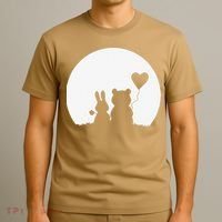 Cute Bunny Bear Love Couple Valentine's Day Rabbit Lover T-Shirt thumb 3