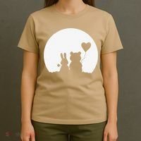 Cute Bunny Bear Love Couple Valentine's Day Rabbit Lover T-Shirt thumb 4