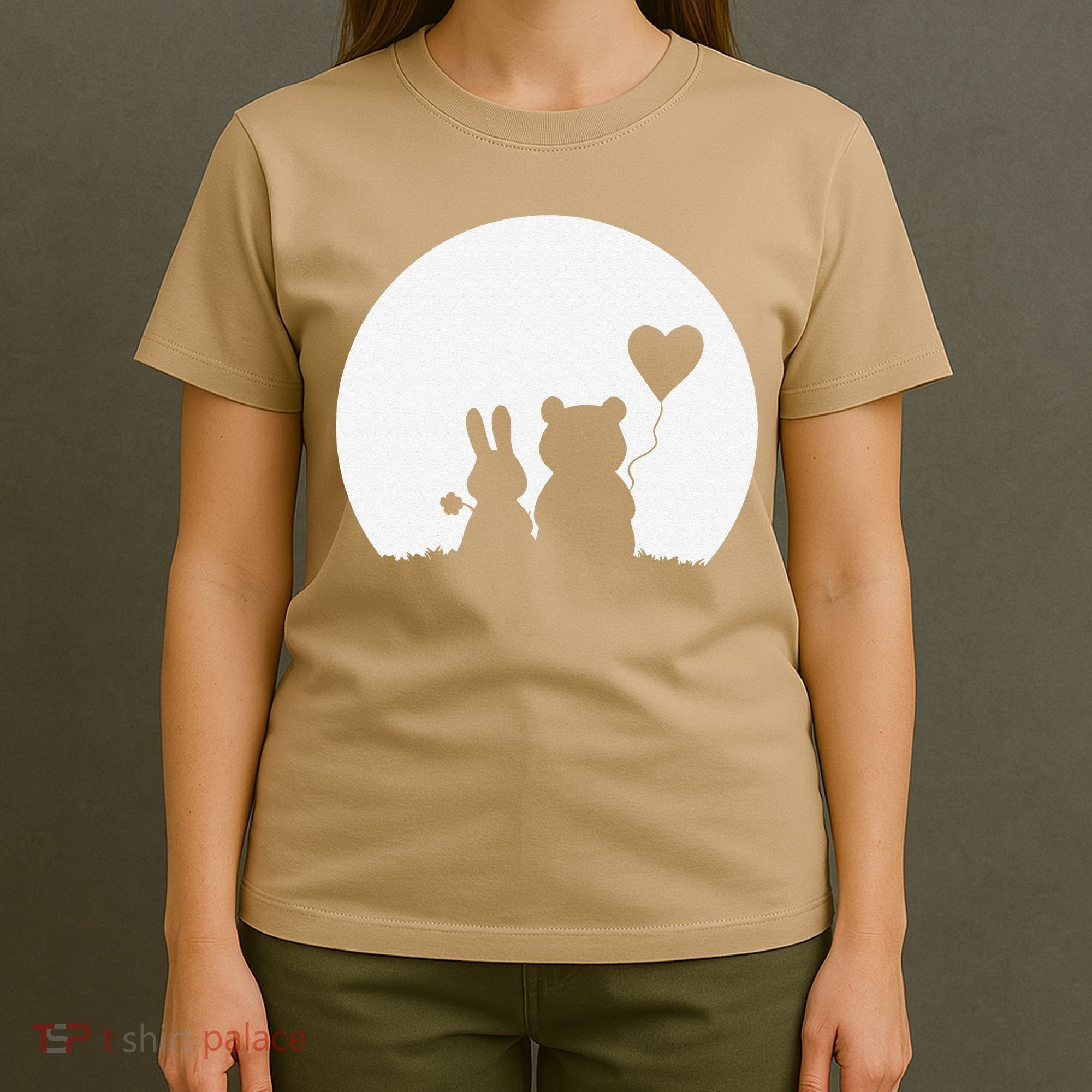 Cute Bunny Bear Love Couple Valentine's Day Rabbit Lover T-Shirt