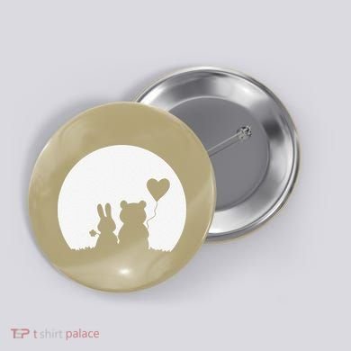 Cute Bunny Bear Love Couple Valentine's Day Rabbit Lover Button