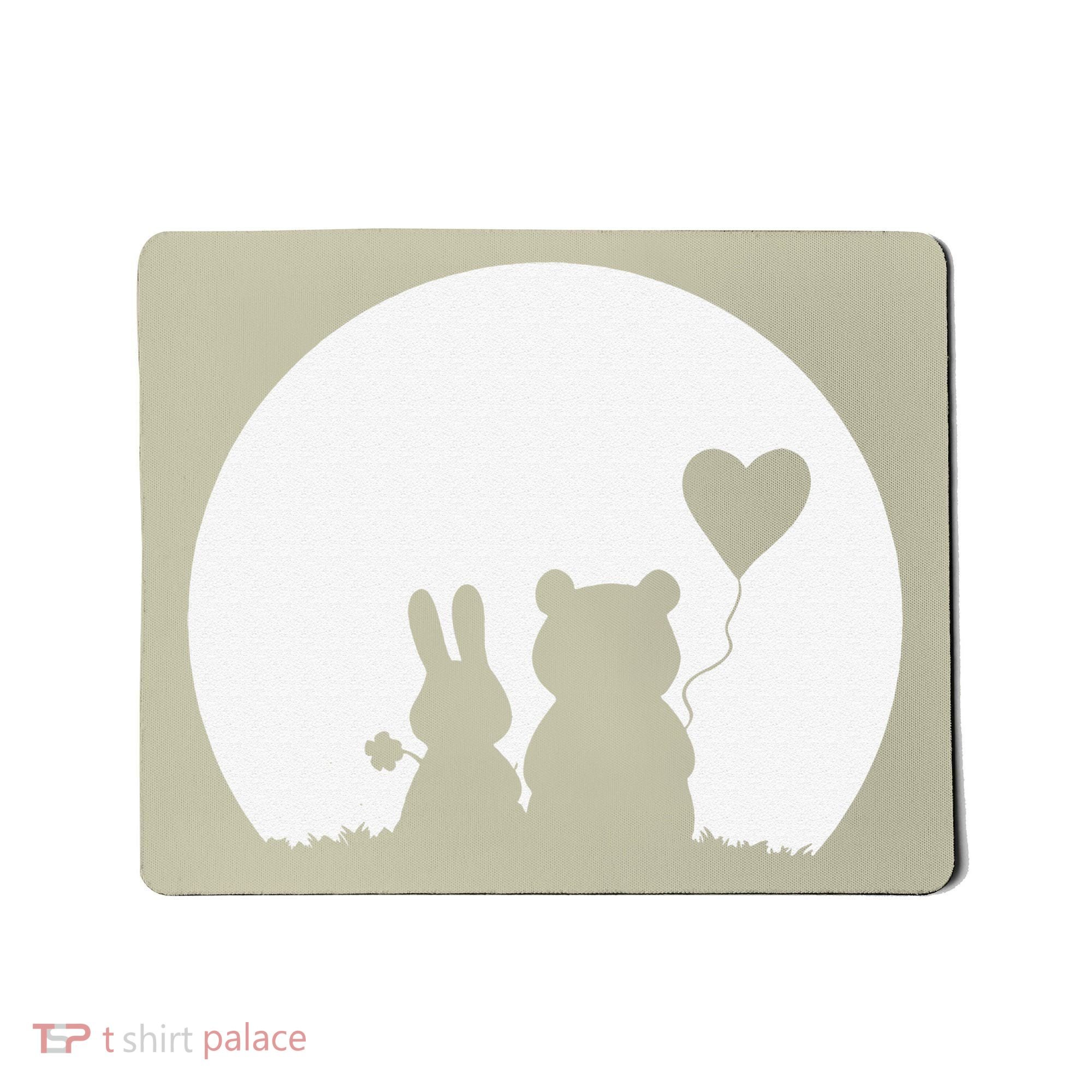 Cute Bunny Bear Love Couple Valentine's Day Rabbit Lover Mousepad