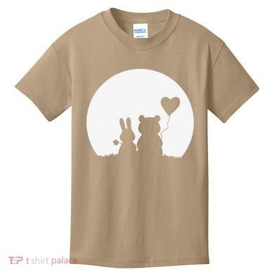 Cute Bunny Bear Love Couple Valentine's Day Rabbit Lover Kids T-Shirt