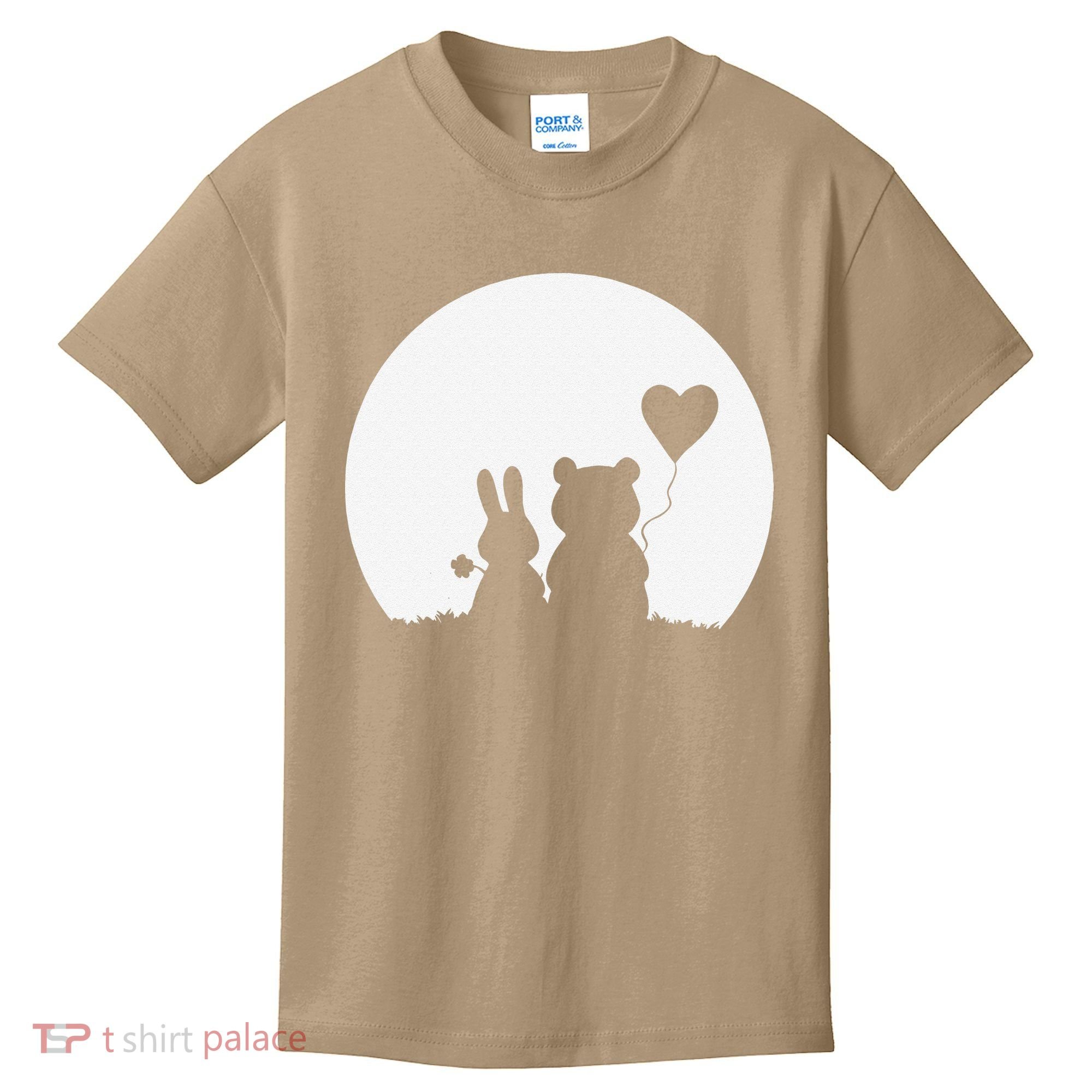Cute Bunny Bear Love Couple Valentine's Day Rabbit Lover Kids T-Shirt