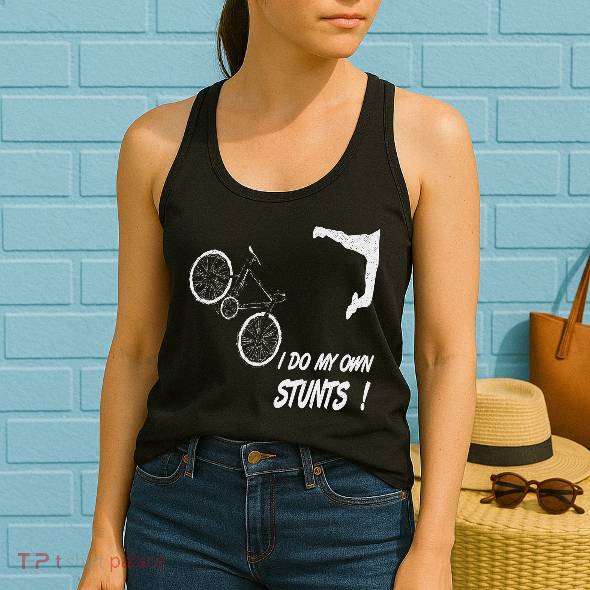 Cyclist Bike, Bicycle Crash Accident Humor Funny Bikes Women's Tank Top
