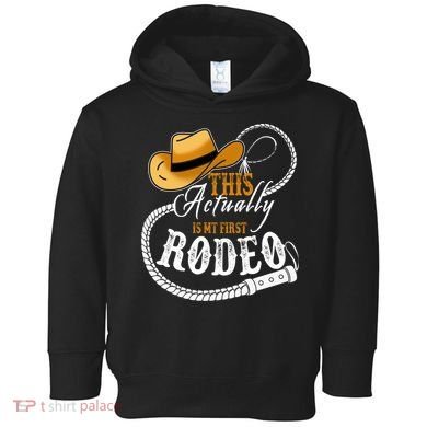Cowboy Barn Bull Rider Rodeo First Rodeo Toddler Hoodie