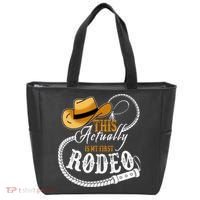 Cowboy Barn Bull Rider Rodeo First Rodeo Tote Bag thumb 0