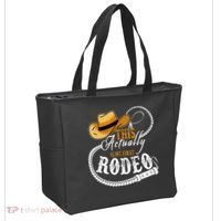 Cowboy Barn Bull Rider Rodeo First Rodeo Tote Bag thumb 2