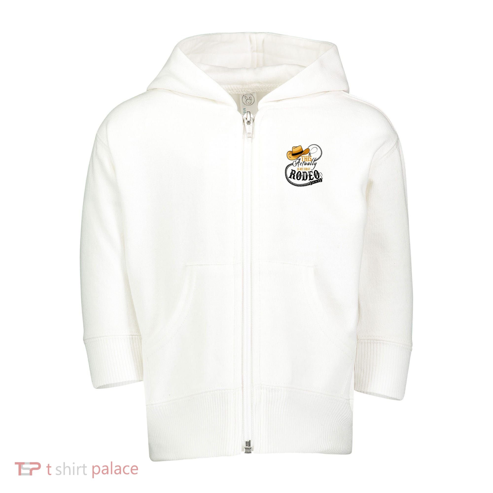 Cowboy Barn Bull Rider Rodeo First Rodeo Toddler Zip Fleece Hoodie