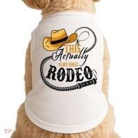 Cowboy Barn Bull Rider Rodeo First Rodeo Doggie Tank thumb 0