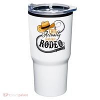 Cowboy Barn Bull Rider Rodeo First Rodeo Tumbler thumb 0