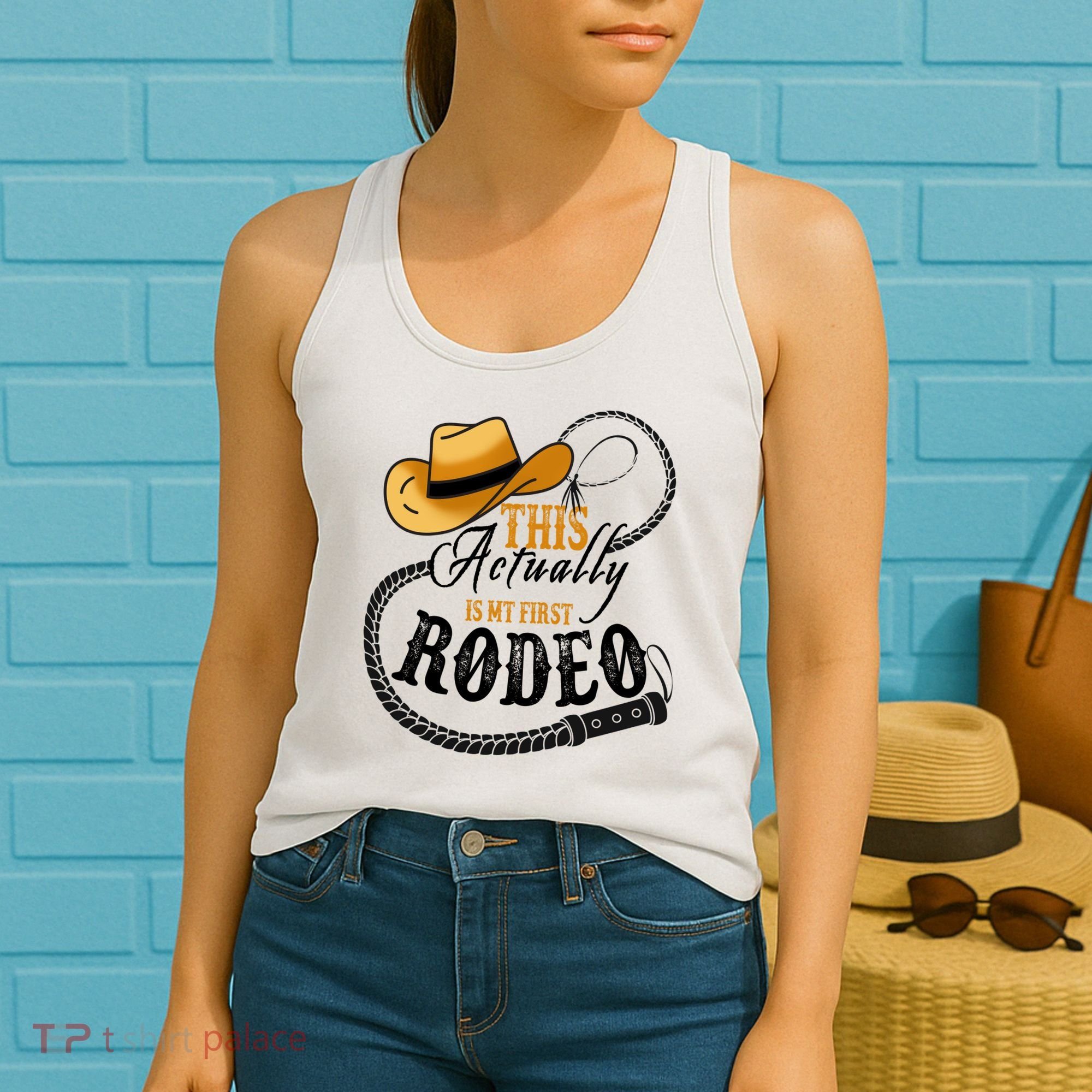 Cowboy Barn Bull Rider Rodeo First Rodeo Women's Tank Top