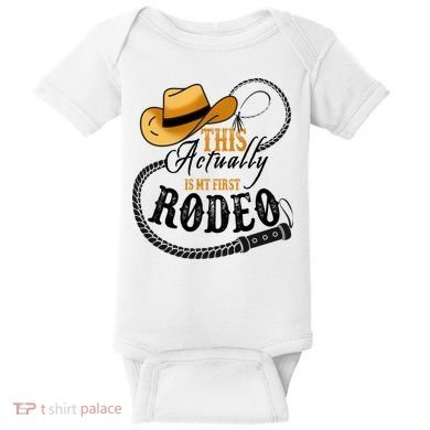 Cowboy Barn Bull Rider Rodeo First Rodeo Baby Bodysuit