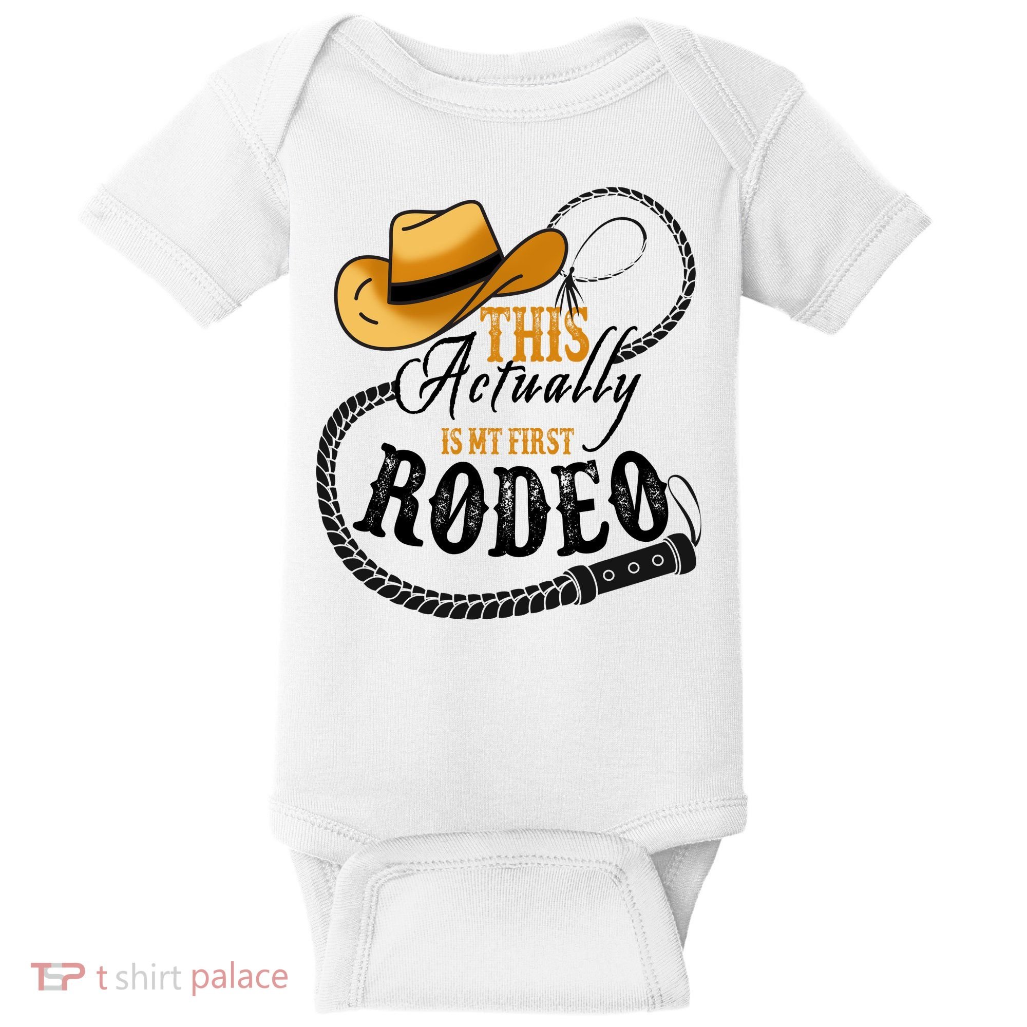 Cowboy Barn Bull Rider Rodeo First Rodeo Baby Bodysuit