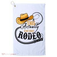 Cowboy Barn Bull Rider Rodeo First Rodeo Golf Towel thumb 0