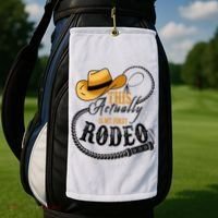 Cowboy Barn Bull Rider Rodeo First Rodeo Golf Towel thumb 2