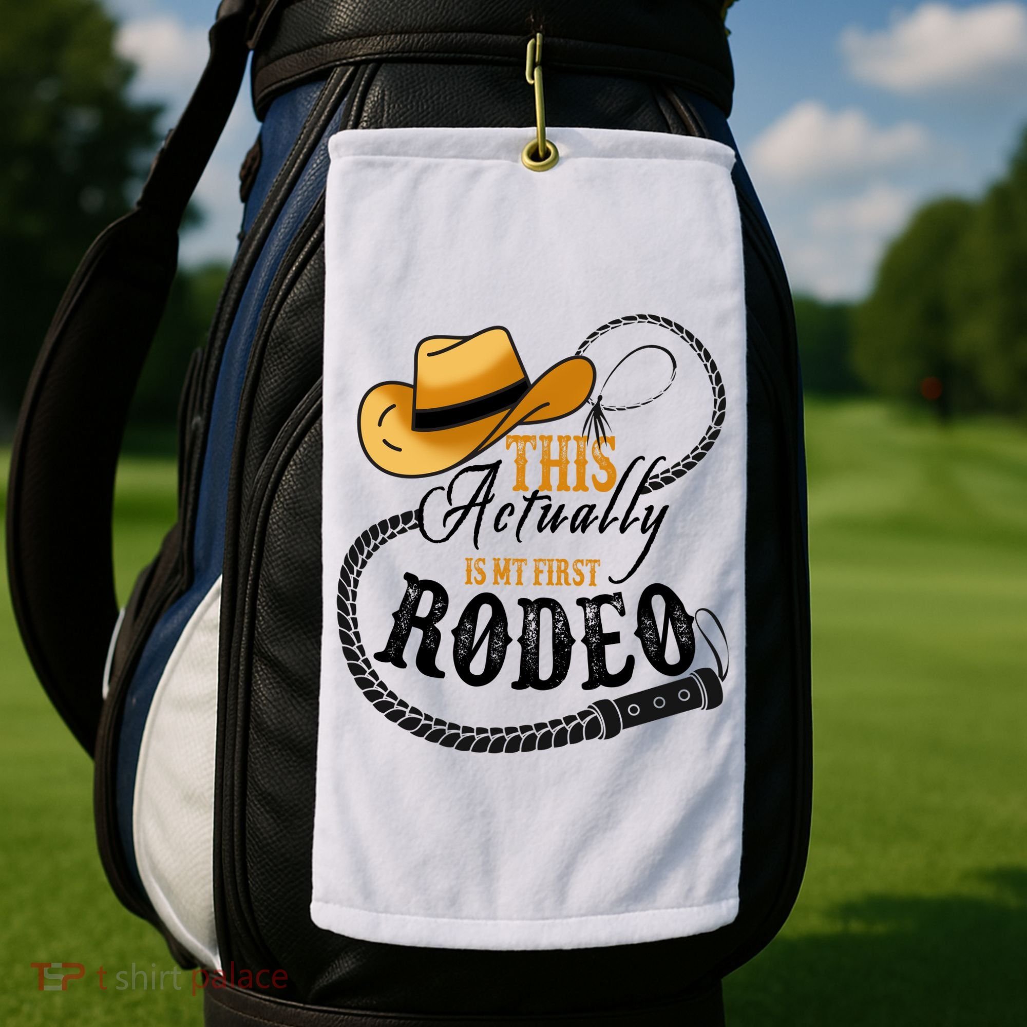 Cowboy Barn Bull Rider Rodeo First Rodeo Golf Towel