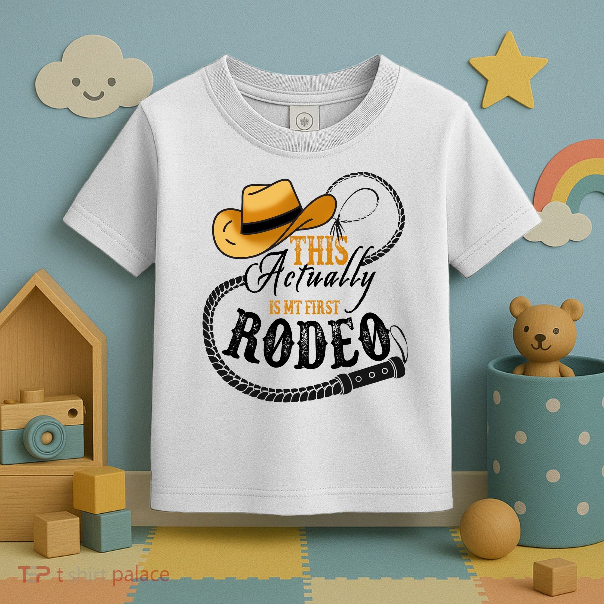 Cowboy Barn Bull Rider Rodeo First Rodeo Toddler T-Shirt