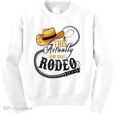 Cowboy Barn Bull Rider Rodeo First Rodeo Kids Sweatshirt