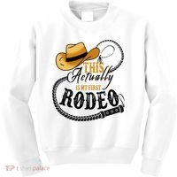 Cowboy Barn Bull Rider Rodeo First Rodeo Kids Sweatshirt thumb 0