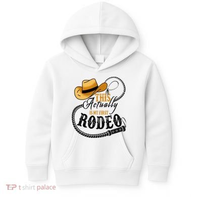 Cowboy Barn Bull Rider Rodeo First Rodeo Kids Hoodie