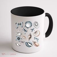 Coquette Blue Bow Ocean Beach Retro Summer Women Coffee Mug thumb 1