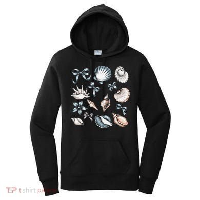 Coquette Blue Bow Ocean Beach Retro Summer Women Women's Hoodie