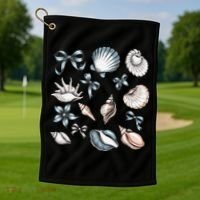 Coquette Blue Bow Ocean Beach Retro Summer Women Golf Towel thumb 1