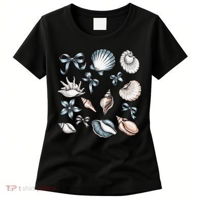 Coquette Blue Bow Ocean Beach Retro Summer Women Women's T-Shirt