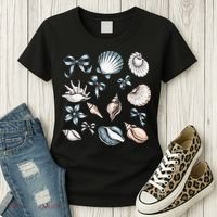 Coquette Blue Bow Ocean Beach Retro Summer Women Women's T-Shirt thumb 3