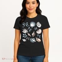Coquette Blue Bow Ocean Beach Retro Summer Women Women's T-Shirt thumb 4