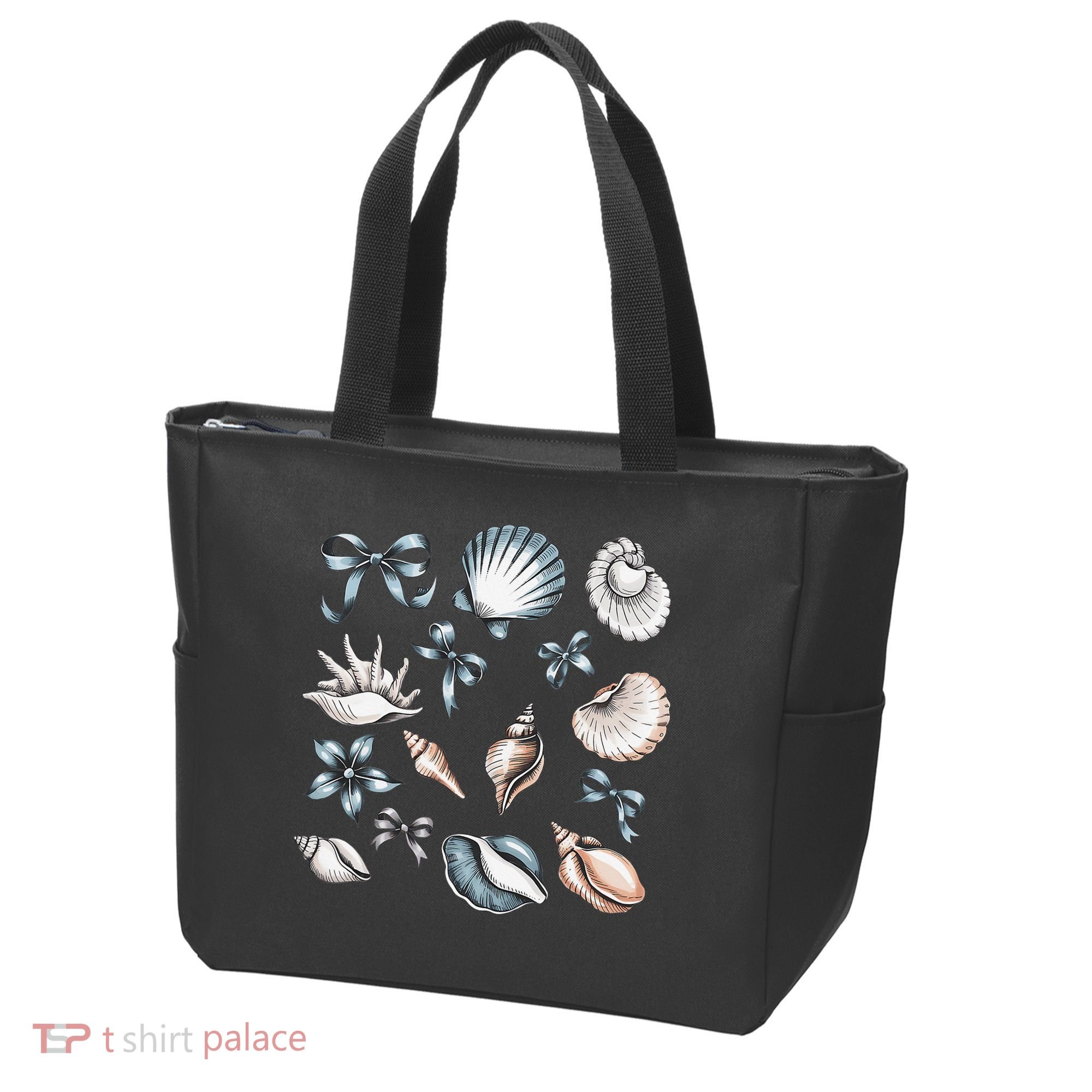 Coquette Blue Bow Ocean Beach Retro Summer Women Tote Bag