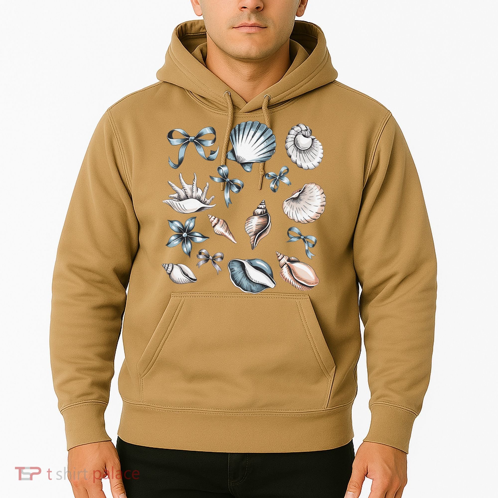 Coquette Blue Bow Ocean Beach Retro Summer Women Hoodie