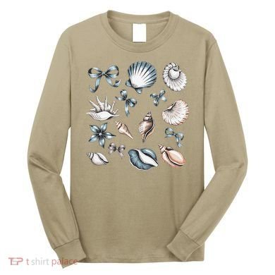 Coquette Blue Bow Ocean Beach Retro Summer Women Long Sleeve Shirt